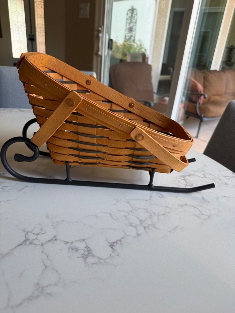 Longaberger Honey Brown Woven Sleigh Basket